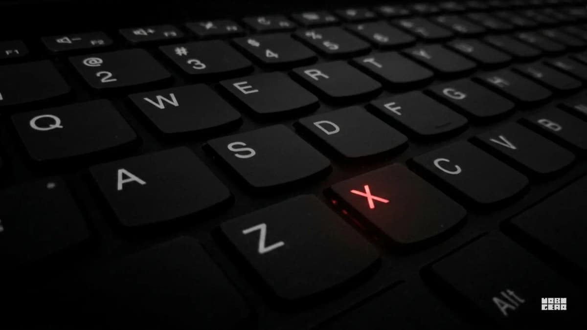 A keyboard on a desk, illustrating partial key failure and missing input problems.