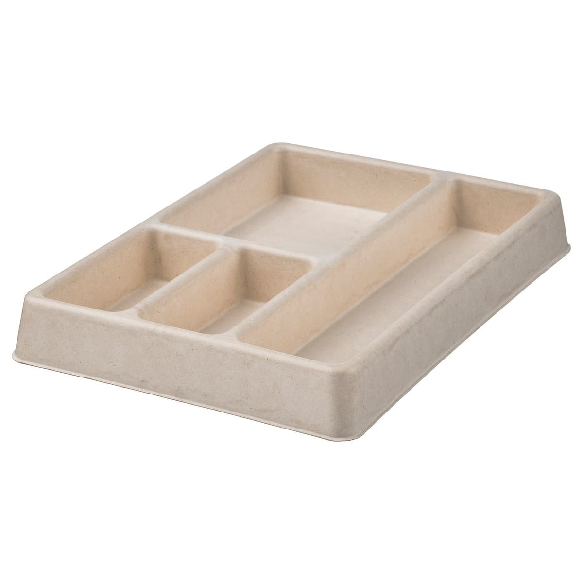 The IKEA HÖNSNÄT cable organizer for drawer with four shallow compartments.
