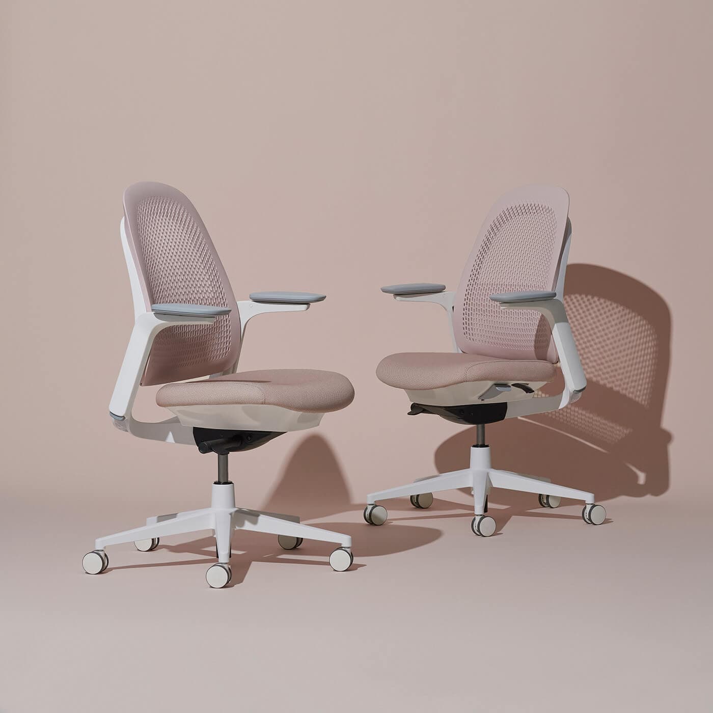 Two Haworth Breck chairs shown in an official studio image.