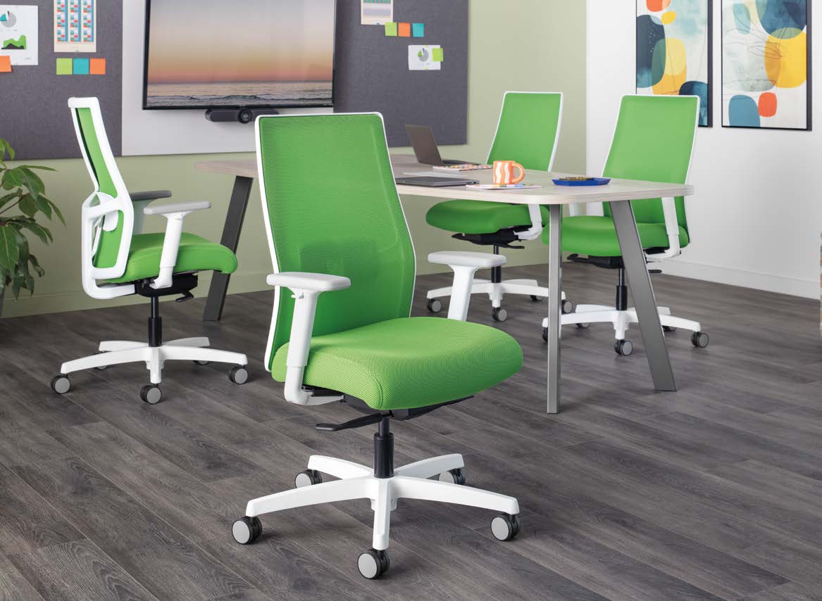 HON Ignition 2.0 chairs shown around a table in an official brochure image.