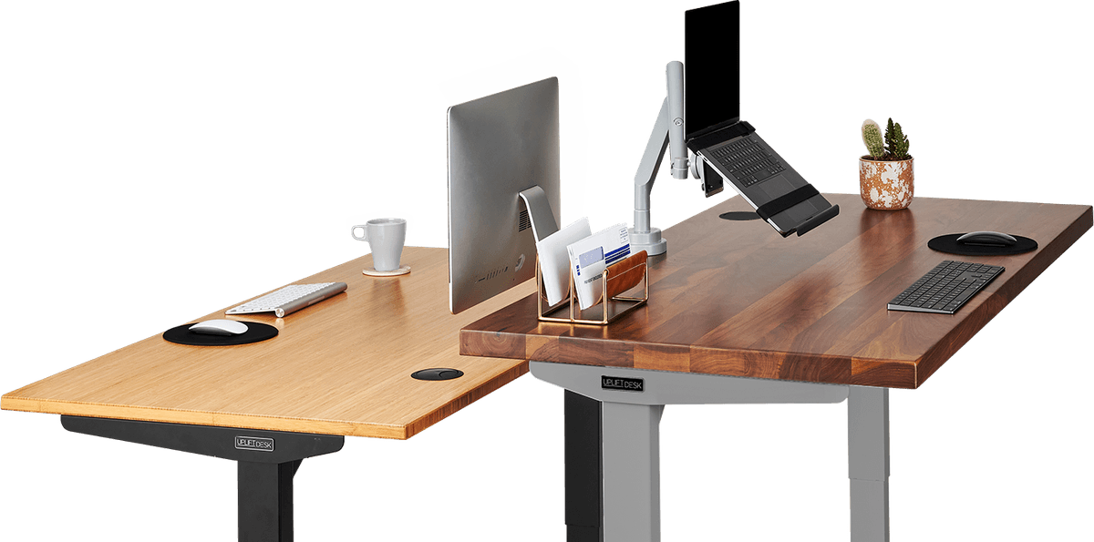 UPLIFT 24-inch-deep standing desk shown in UPLIFT Desk promotional imagery.