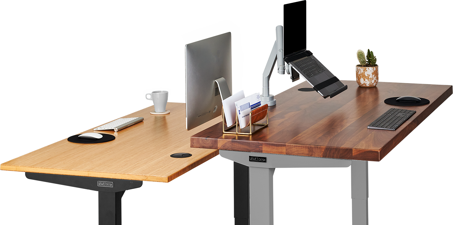 UPLIFT 24-inch-deep standing desk shown in UPLIFT Desk promotional imagery.